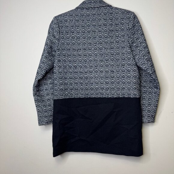 Nicole Bridger Ethically Made Tweed Wool Hemp Blend Color Block Blazer Coat Sz 4 - Picture 7 of 14